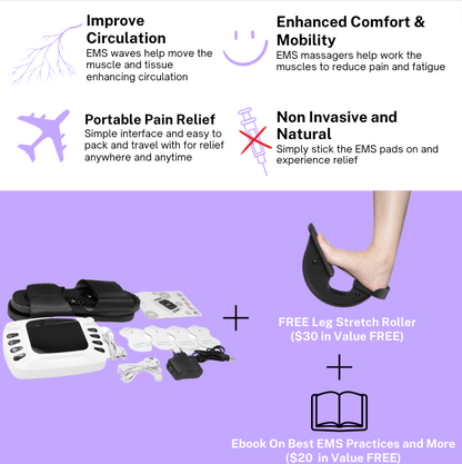 PulsePro™ | All Body EMS / TENS Massage Pads & Circulation Slides